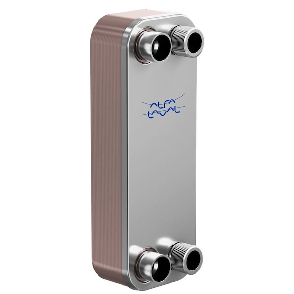 Brazed Plate Heat Exchanger, AISI 316L Stainless Steel, 64 Plates -Condenser Single Circuit 120k BTU